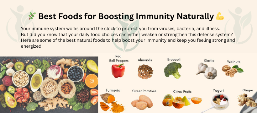 Best foods for boosting immunity naturally with food names.
