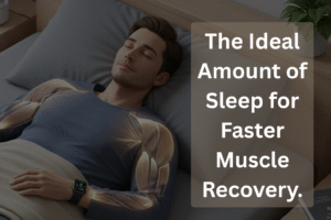 Man sleeping in sportswear for faster muscle recovery.
