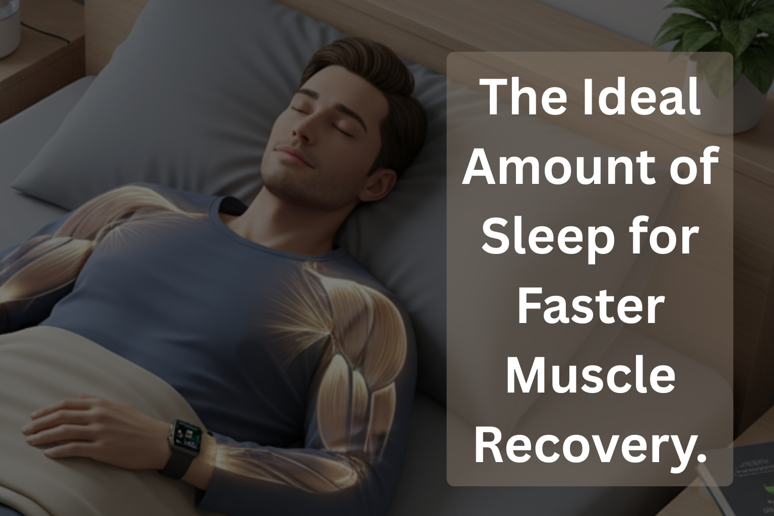 Man sleeping in sportswear for faster muscle recovery.