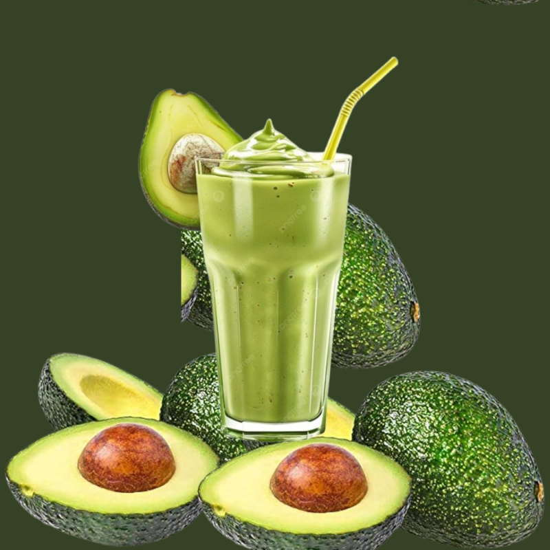 Fresh avocado sliced open, showing green creamy flesh, rich in healthy fats that support brain function and overall health.
