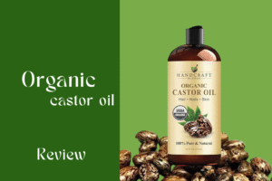 Handcraft Blends Organic Castor Oil bottle for hair, skin, and eyelashes – 100% pure organic castor oil.