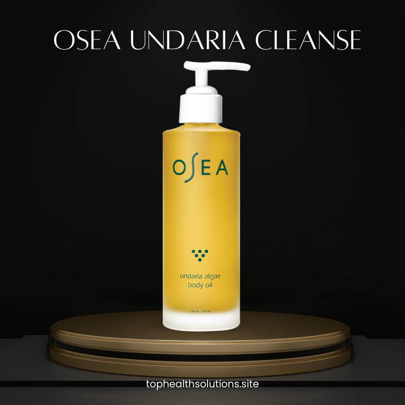 OSEA Undaria Algae Body Oil displayed in elegant studio lighting with a frosted glass bottle and luxurious presentation, featured among the best organic body washes and natural body care products.